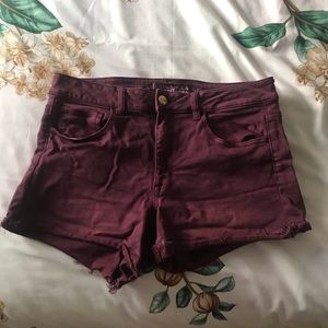 American Eagle Maroon Super Stretch Shorts